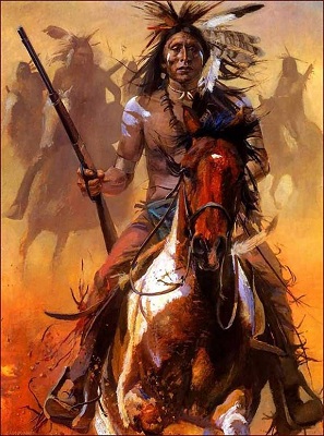 American Indian riding horse